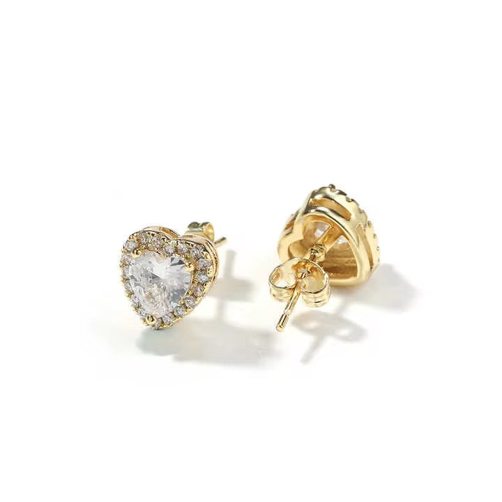 Diamond Heart earrings "GOLD"
