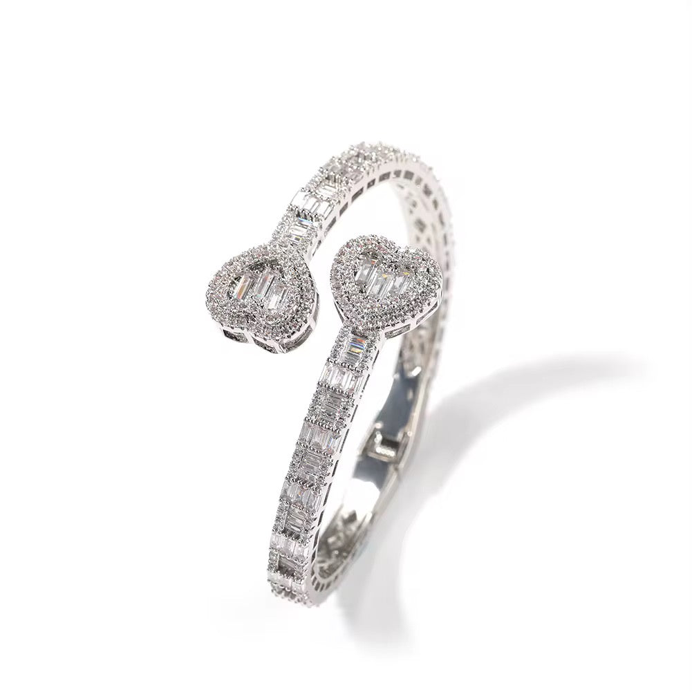 Baguette My Heart bangle bracelet "SILVER"